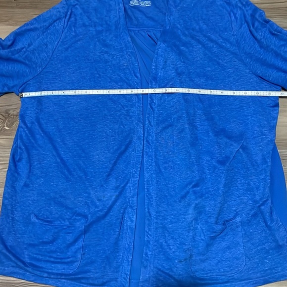 Talbots open cardigan lightweight Linen sweater Women’s XL Blue Beach Coastal - Picture 6 of 11